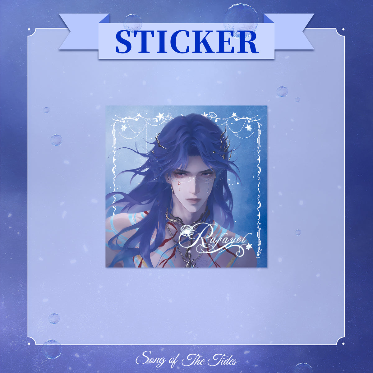 Tide Singer Sea God Sticker -Song of the Tides – Orbiting Heart