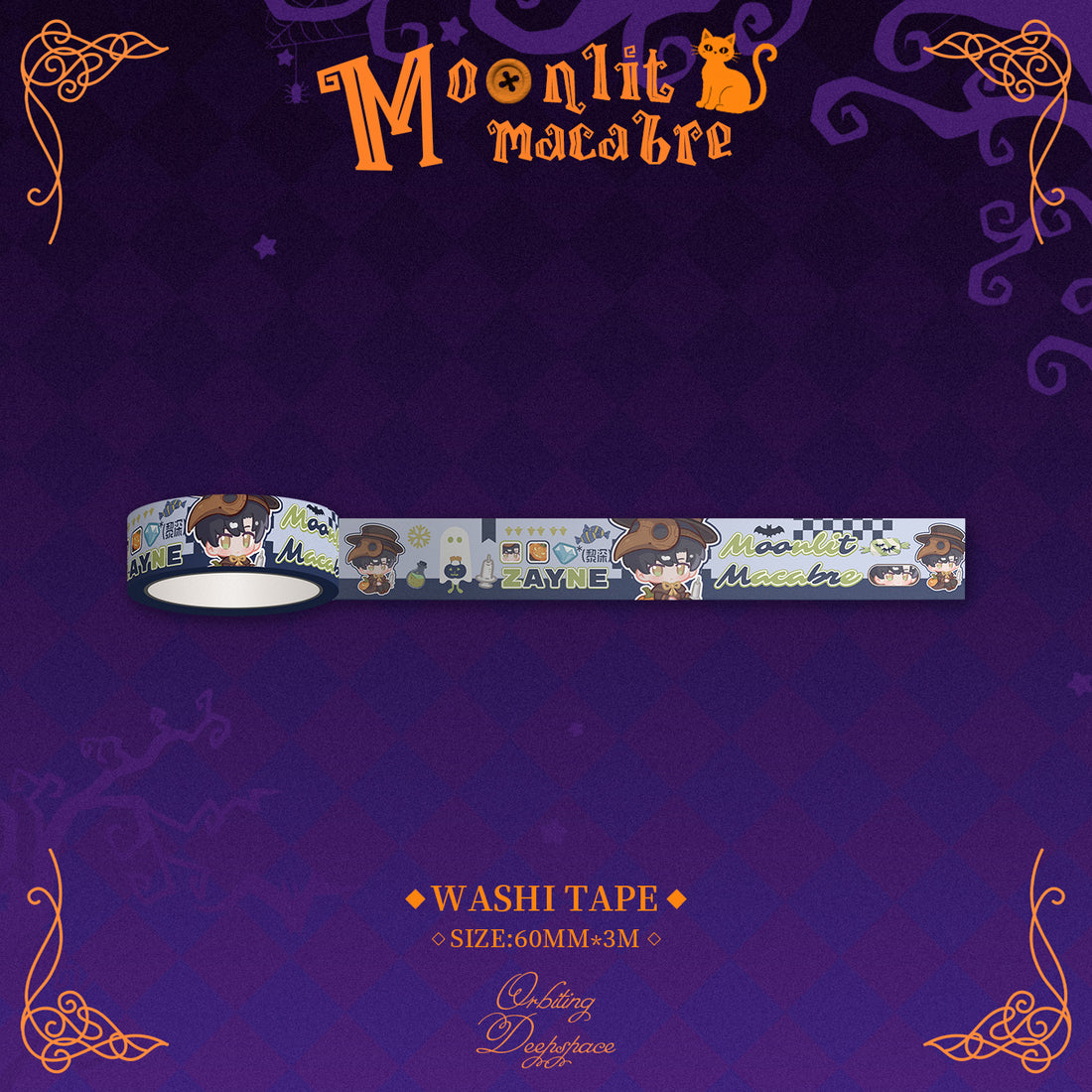 Halloween Chibi Washi Tape-Moonlit Macabre