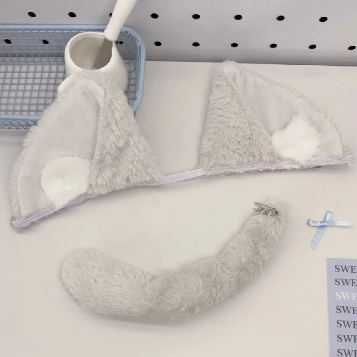 (PREORDER) 40cm Plush Cat Headband + Tail