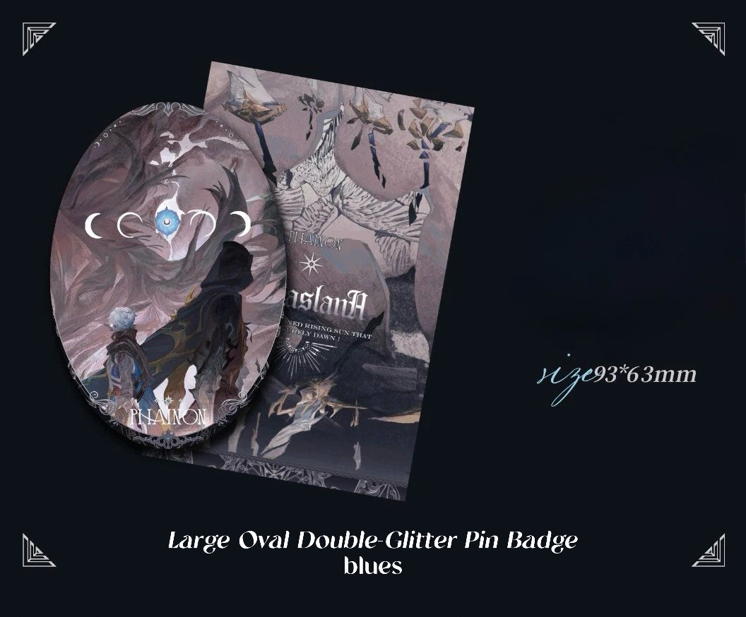 Honkai: Star Rail – Acheron / Sunday / Aventurine Series Foil Double-Glitter Large Oval Pin Badge | Transparent Postcard | Platinum Enamel Double-Glitter Acrylic Shikishi | Flowing Sand Ticket Stub | Clear Card