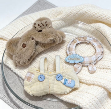10cm Plush Bear Cookie Outfit(3-piece set)
