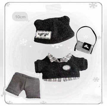 10cm Plush Cat‑Ear Hat Outfit(4-piece set)