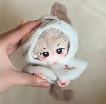 10cm Plush Calico Cat Hooded Cape Outfit (1-piece set)