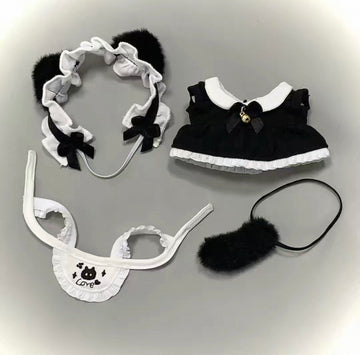 10cm Plush Cat Maid Outfit (4-piece set)