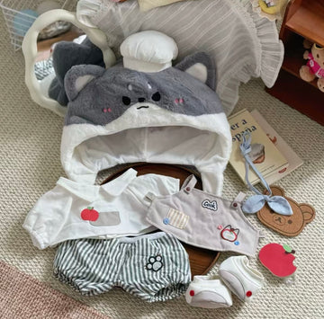 40cm Plush Baking‑House Wolf Outfit (7-piece set)