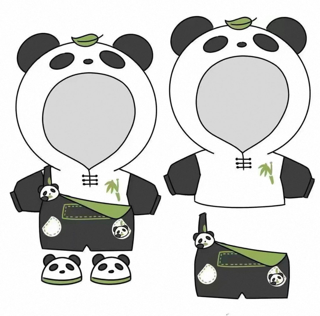 20cm Plush Panda‑Theme Outfit(1-piece set)